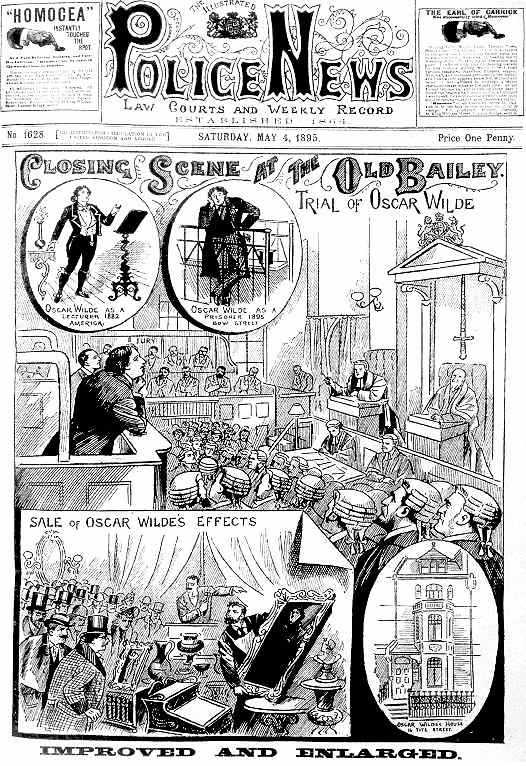 폴리스 뉴스(1895.5.4.)에 실린 오스카 와일드의 재판 관련 만평