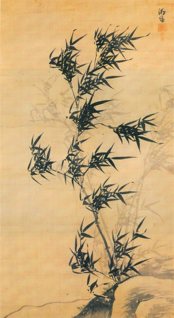이정, ‘풍죽’, 17세기, 비단에 수묵담채, 127.5×71.5㎝, 간송미술문화재단 소장. 바람 탄 대나무는 부러지느니 휘는 게 더 깊은 심사라고 말한다. 