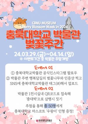 충북대 박물관, ‘2024 박물관 벚꽃주간’이벤트 진행